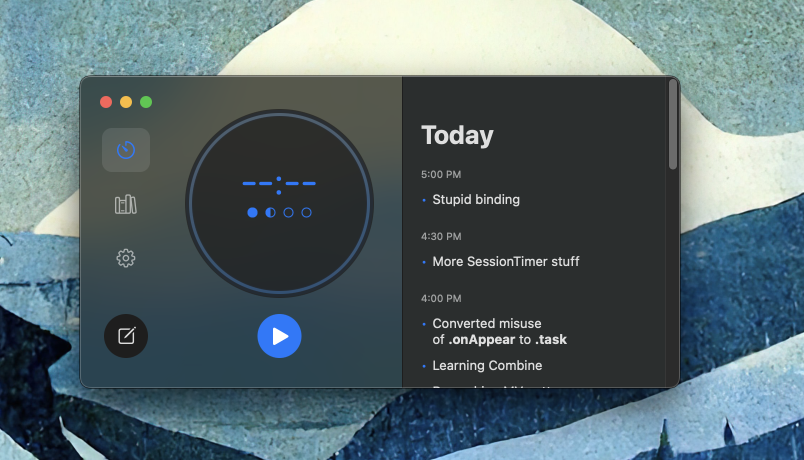 Obvious Plot timer screen